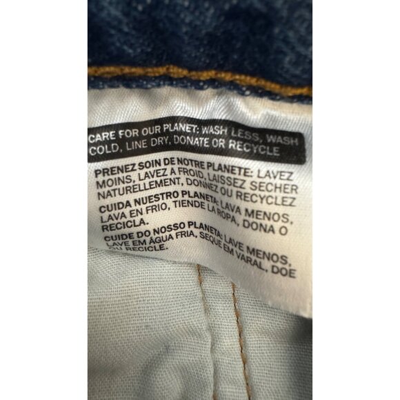 Levis 501 Size 28 Blue Denim Shorts With Yellow Embroidered Palm Trees - Picture 12 of 12